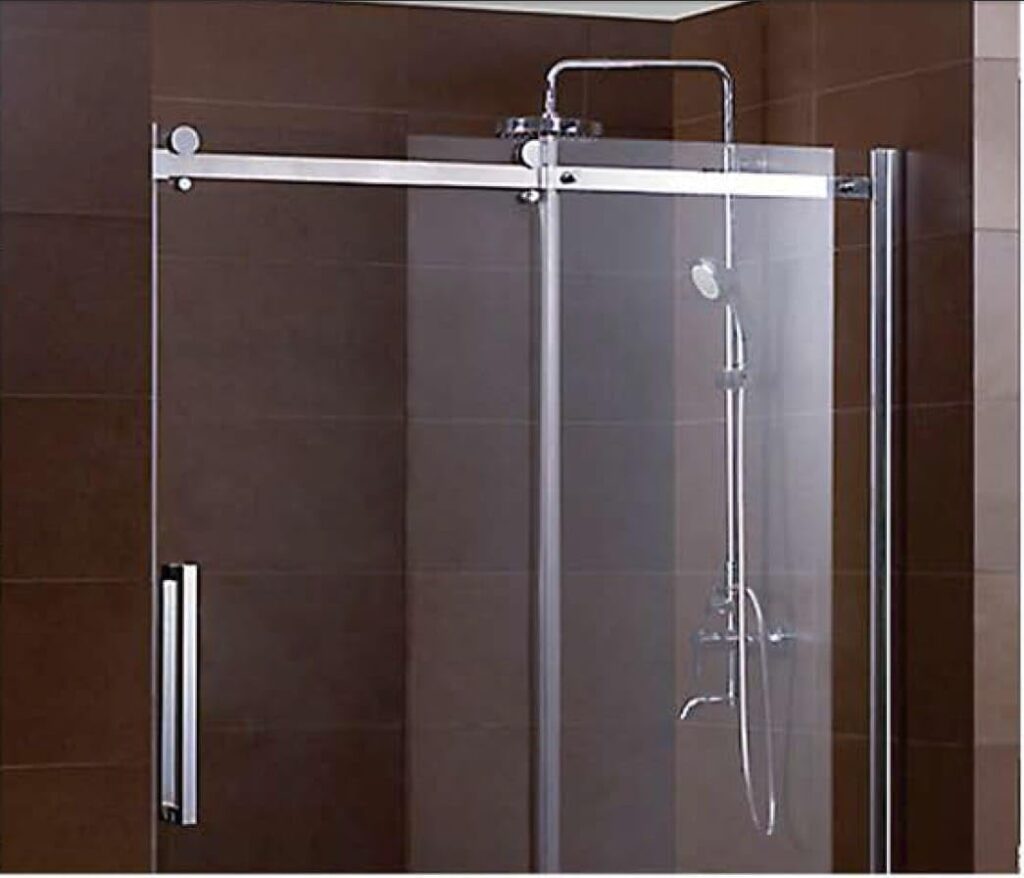 Frameless Glass Sliding Door Set, Wall-to-Wall Installation Kit, Glass Panel