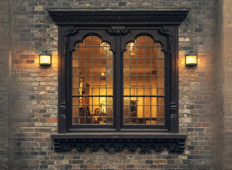 Charming home showcasing traditional window designs with classic grills, bringing elegant and timeless appeal to any home style.