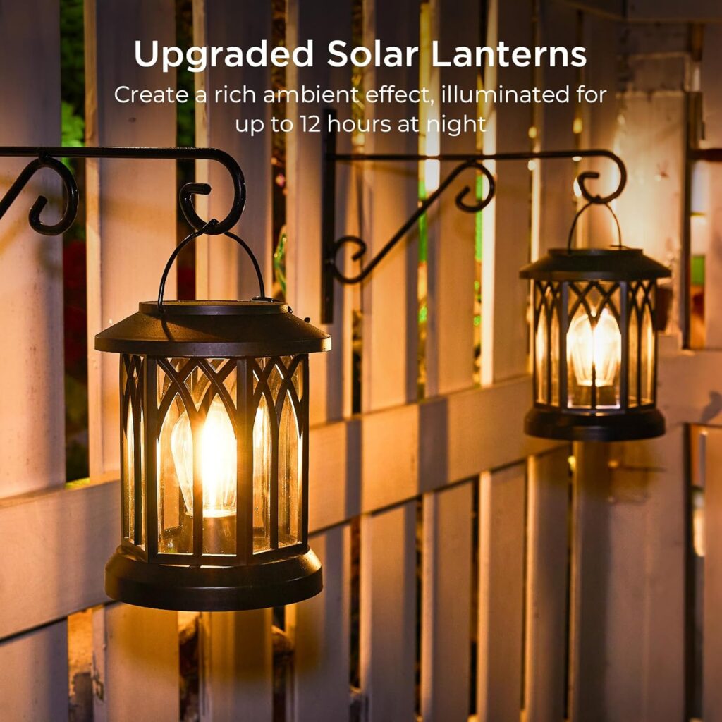 WdtPro Solar Lanterns Outdoor Waterproof, Upgraded Bright Hanging Solar Lights
