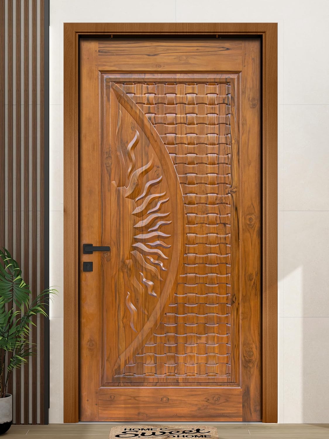 Plantex CNC Door/Wooden Door for Home(38x80 inch)/Teakwood Door for Main Door