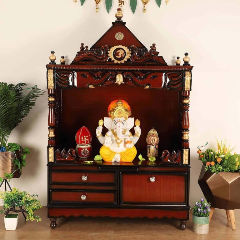 DZYN Furnitures Divine Space Large Home Wooden Temple Pooja Big Size for Home