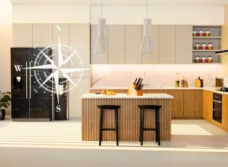 Bright modular kitchen designed with vastu tips for modular kitchen to boost health, wealth, and harmony