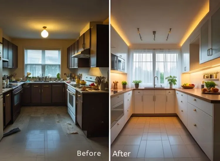 Affordable kitchen lighting ideas using cost-effective pendant lights and smart kitchen light design for a stylish budget-friendly upgrade.
