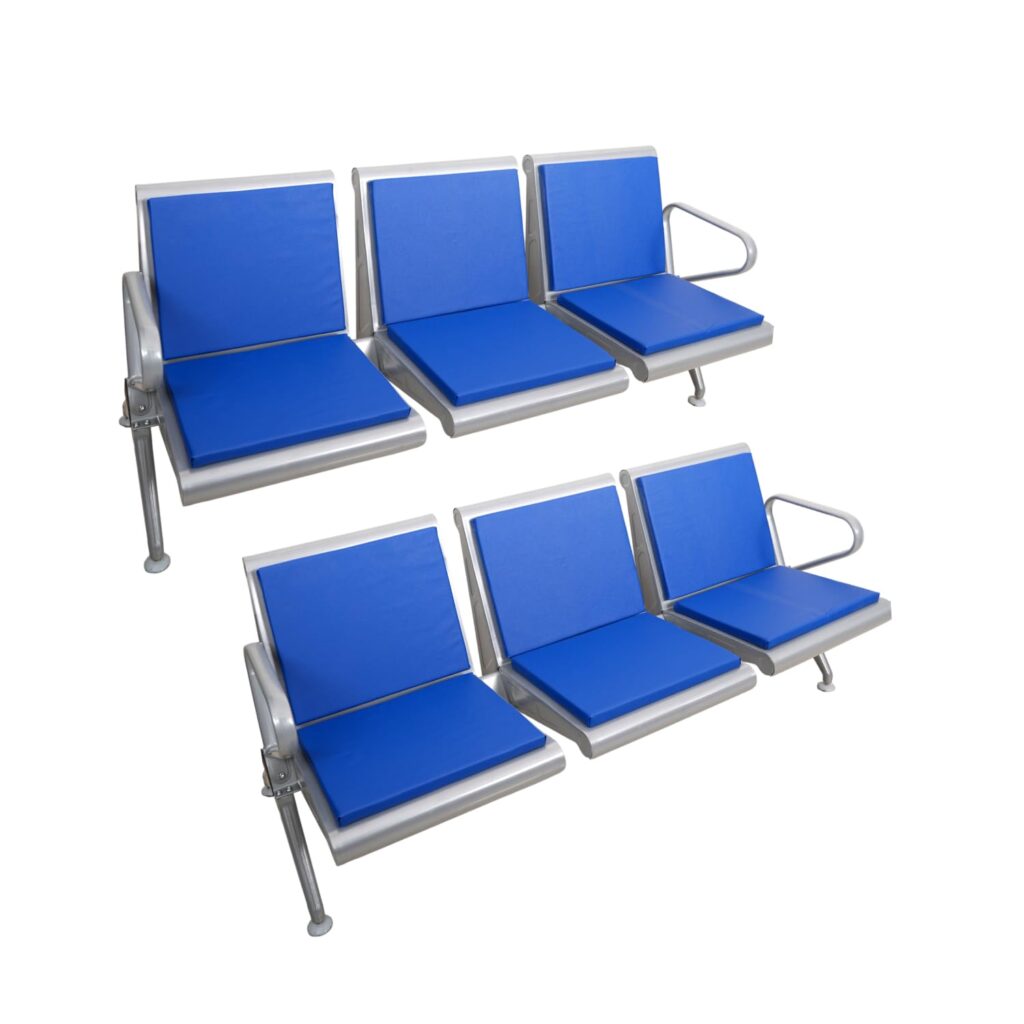 Kay2K Three Seater Waiting Room Chair with Mesh Arms, Mild Steel Reception Chair