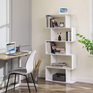Home & Goods International Wooden Display Rack & Room Divider 5-Tier Freestanding Bookshelf