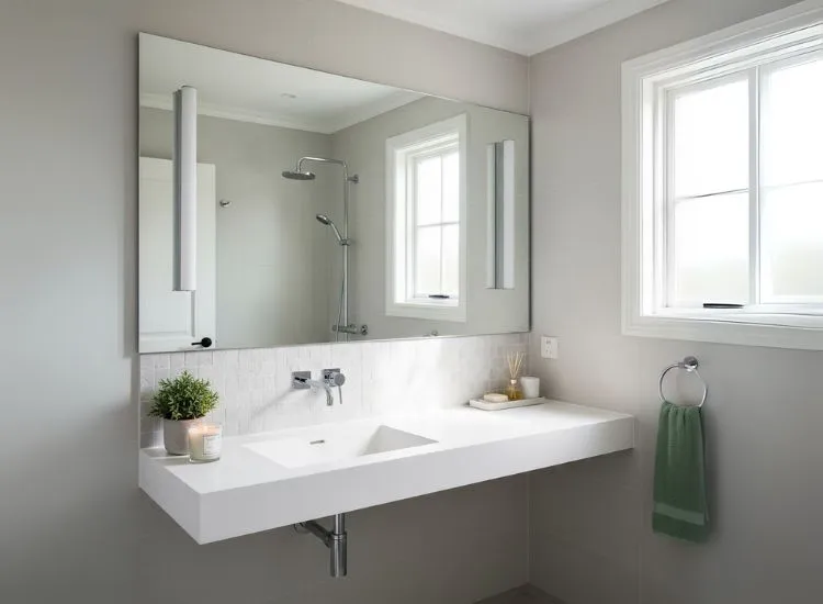 Bathroom Designs Create the Mirror Wall Illusion