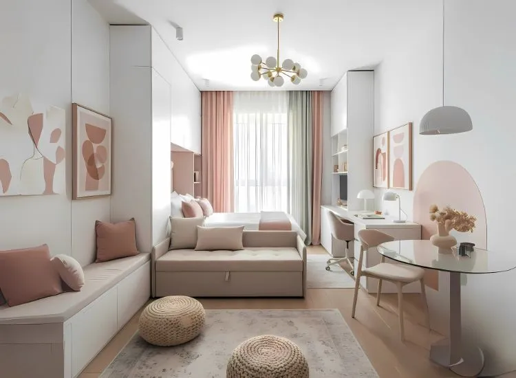 Studio apartment interior ideas using color psychology — thoughtful studio apartment decorating ideas that influence mood and enhance small spaces.