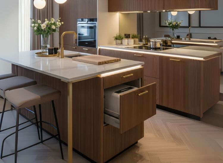 Luxury small kitchen island design ideas featuring elegant finishes and premium kitchen island ideas for small kitchens in compact layouts.